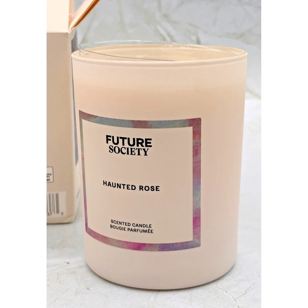 Future Society Haunted Rose Scented Candle 10oz 54‎ Hour Burn NIB Soy Blend USA